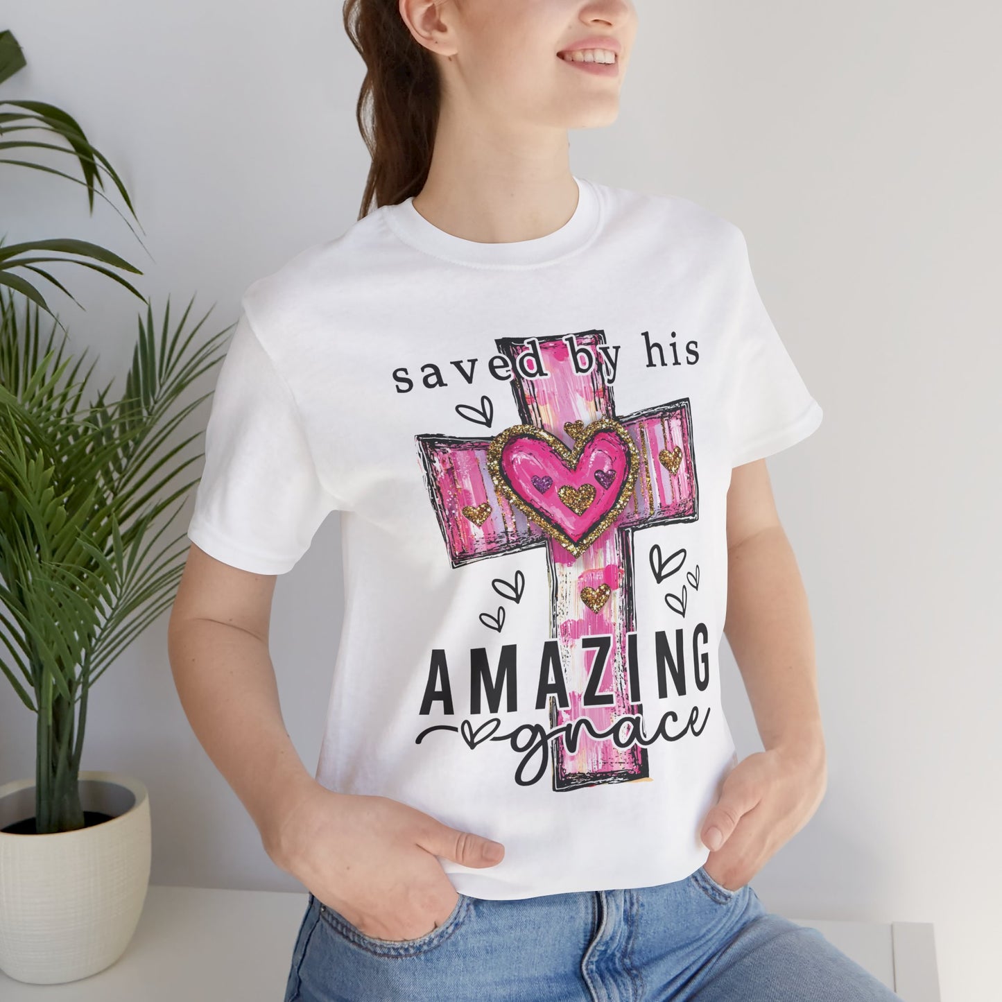 Saved by His Amazing Grace Unisex Tee - Inspirational Christian T-Shirt Free Shipping!