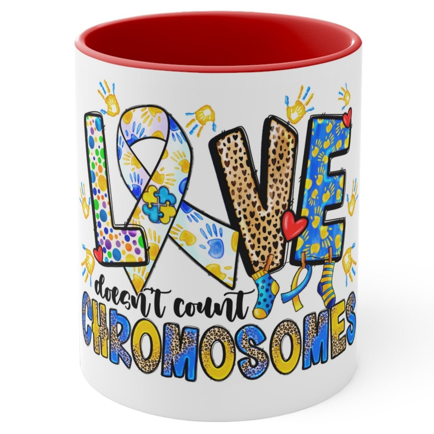 DOWN SYNDROME MUG - Love Doesn't Count Chromosomes - Mugscity - Free Shipping