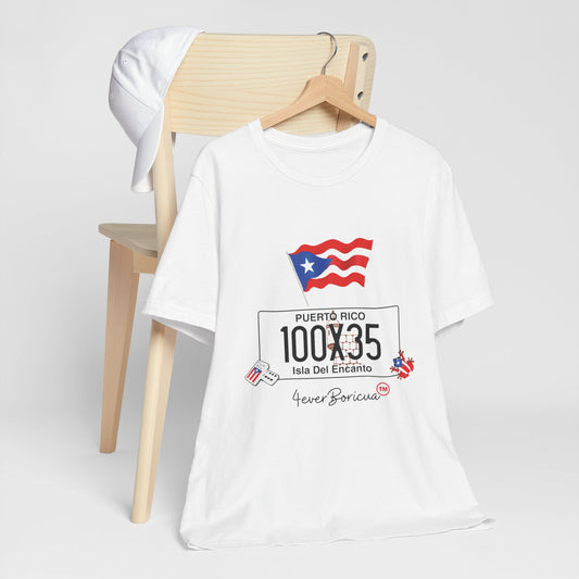100 X 35 PUERTO RICO Plate Unisex Boricua Shirt 4everBoricua Shirts Camisetas Puerto Rican Pride Parade Junte Boricua Sanse Gift Gifts for