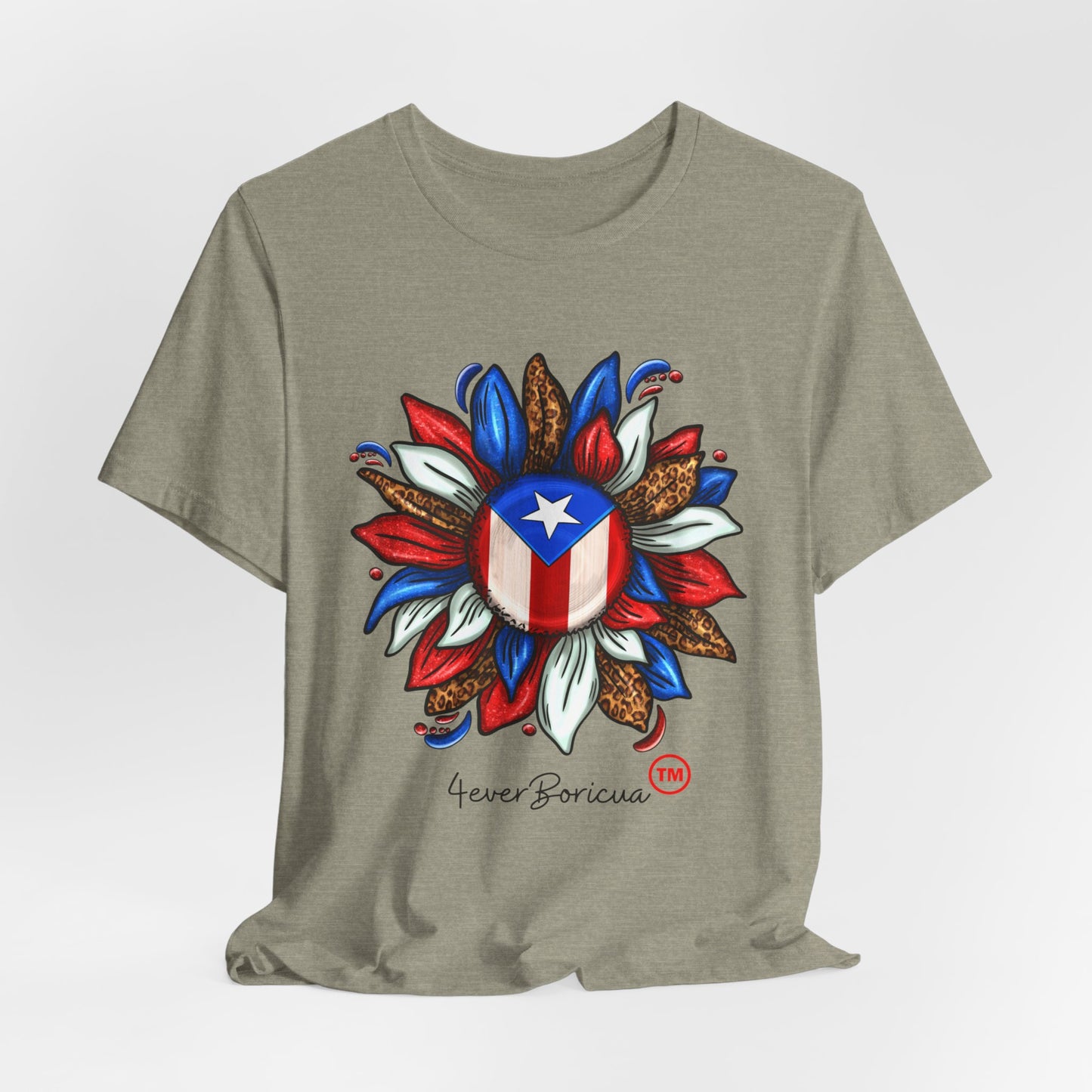 PUERTO RICO BLOOMING FLAG Unisex Boricua Shirt 4everBoricua™️ - Stone Color