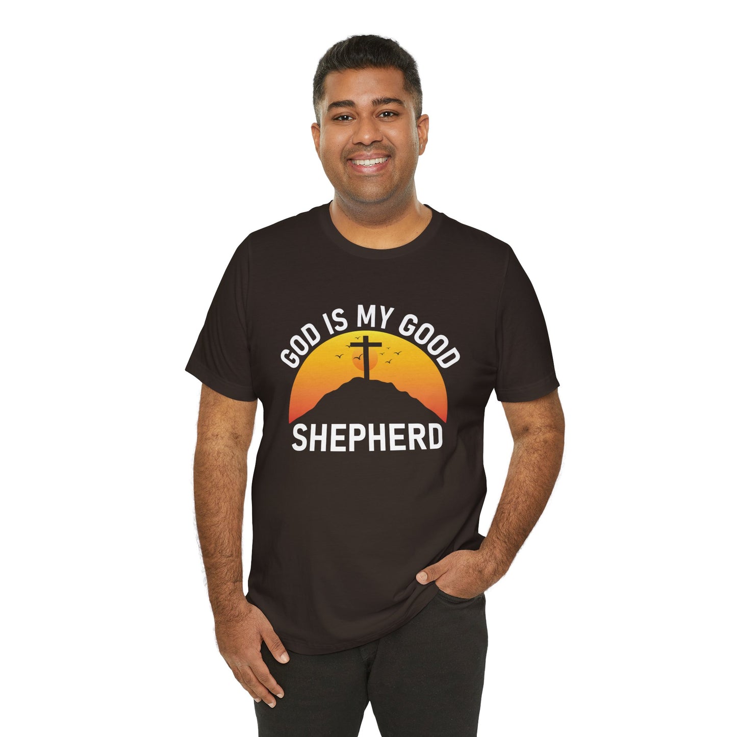 GOD IS MY GOOD SHEPPERD Unisex Team Jesus Shirt | Brown