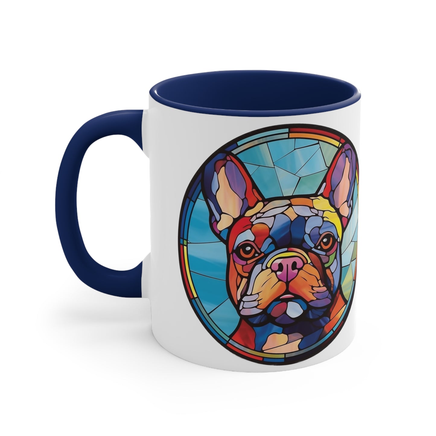 FRENCH BULLDOG MUG - Dog Breeds Mugs - Red, Pink, Blue, Navy and Black Accents - MUGSCITY - Free Shipping
