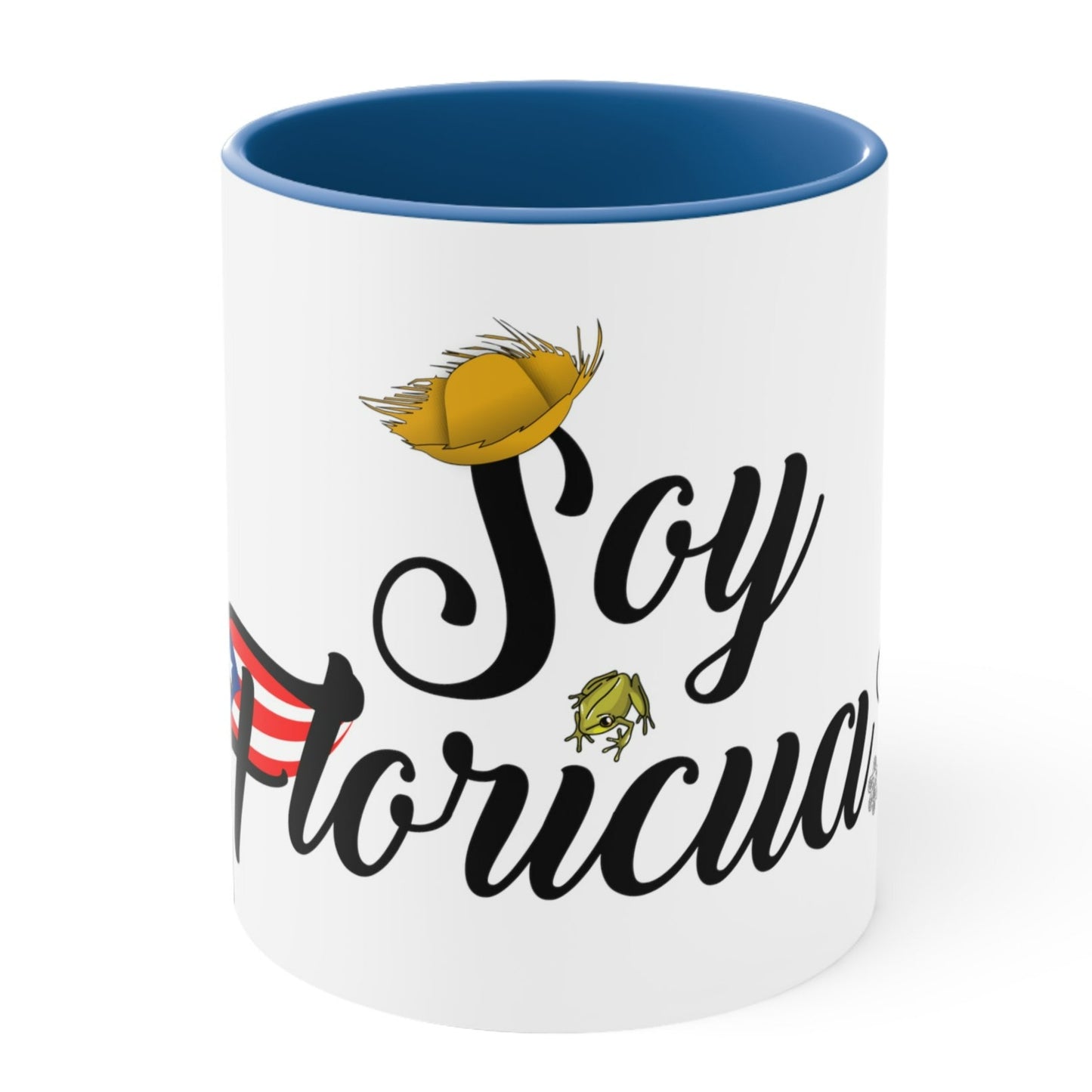 SOY FLORICUA® Trademark Official MUG - My Life and Heart is Between Puerto Rico and Florida - Mugscity