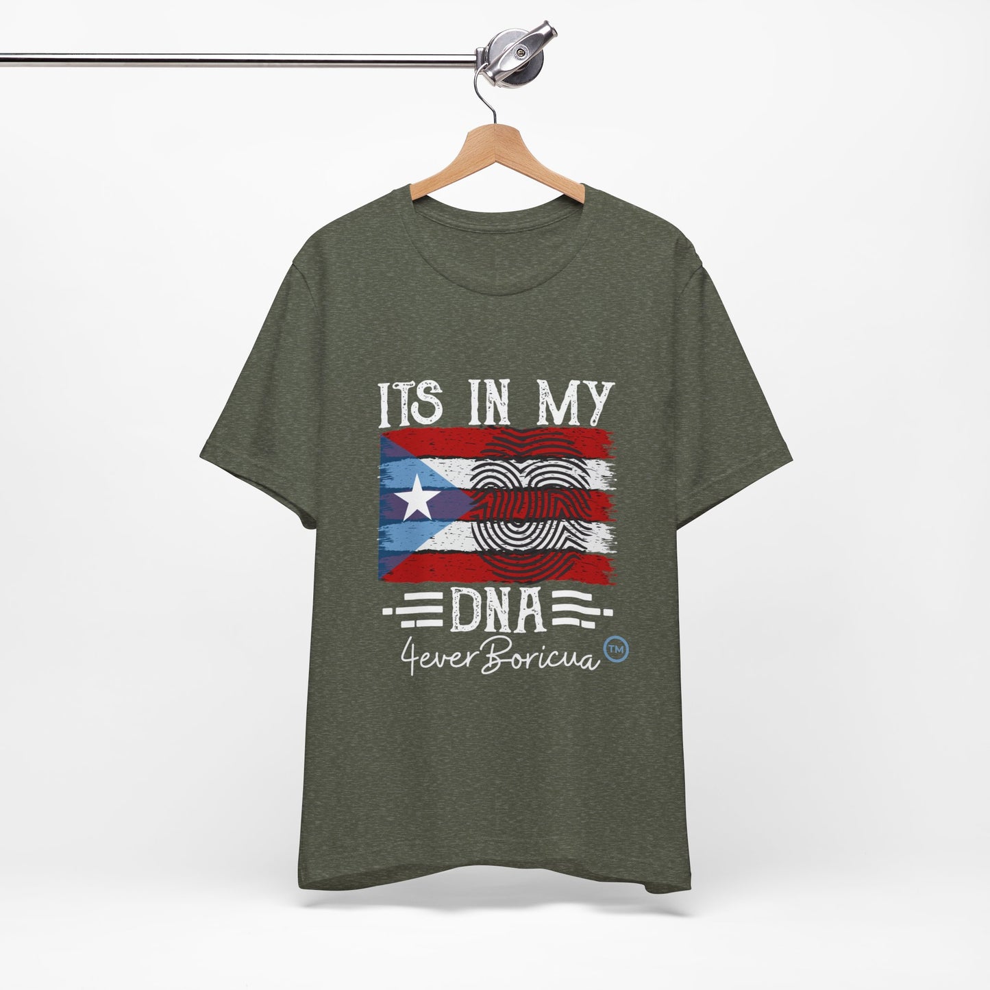 IT'S IN MY DNA Unisex Puerto Rico Boricua Shirt 4everBoricua™️ - Heather Military Green Color