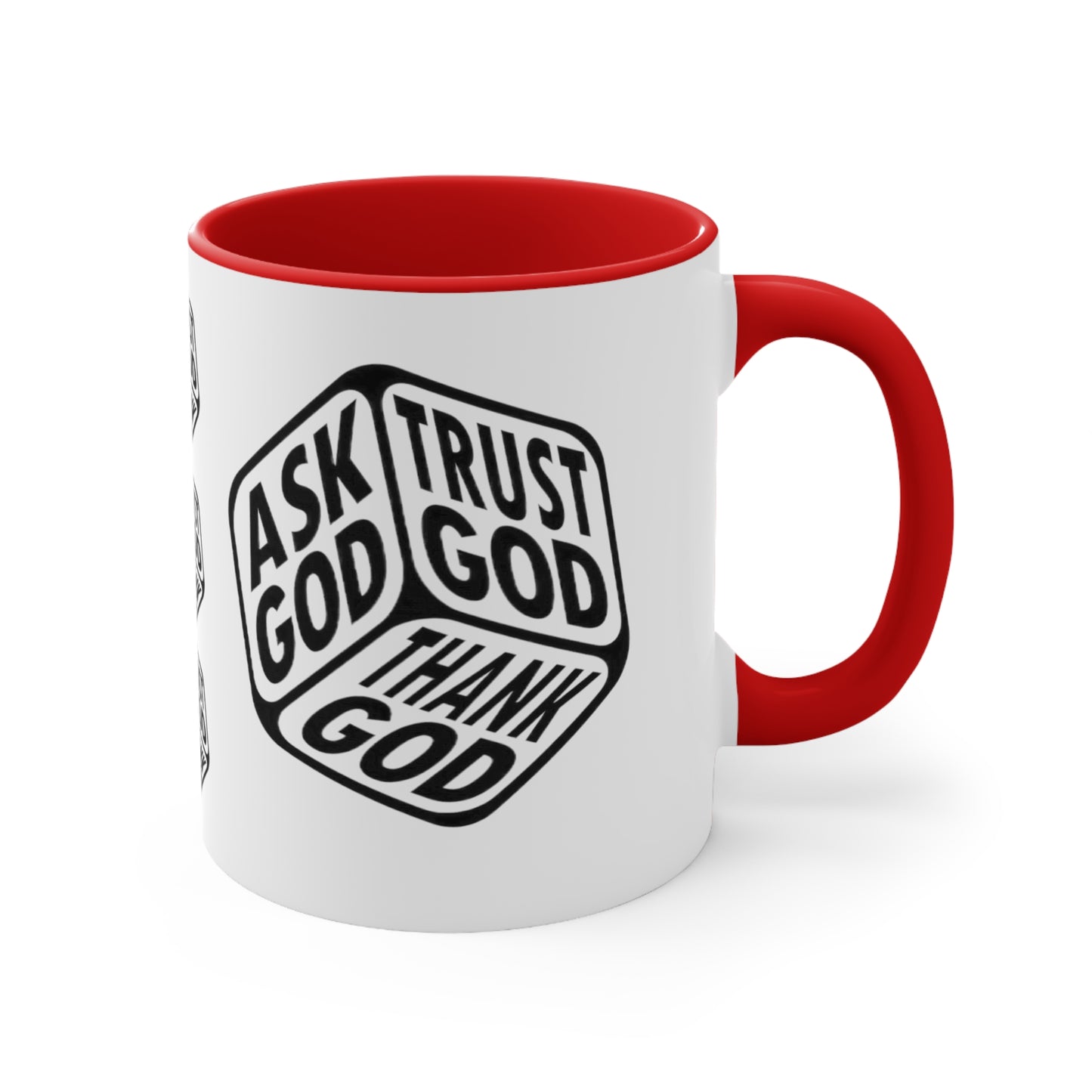 ASK GOD TRUST GOD THANK GOD MUG - Red, Black, Pink, Blue and Navy - MUGSCITY - Free Shipping