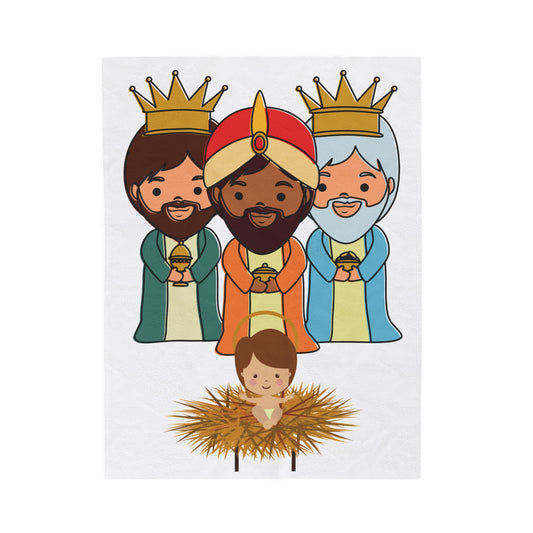 30 X 40 THREE KINGS WITH JESUS Cozy Throw Blanket Reyes Magos Free Shipping