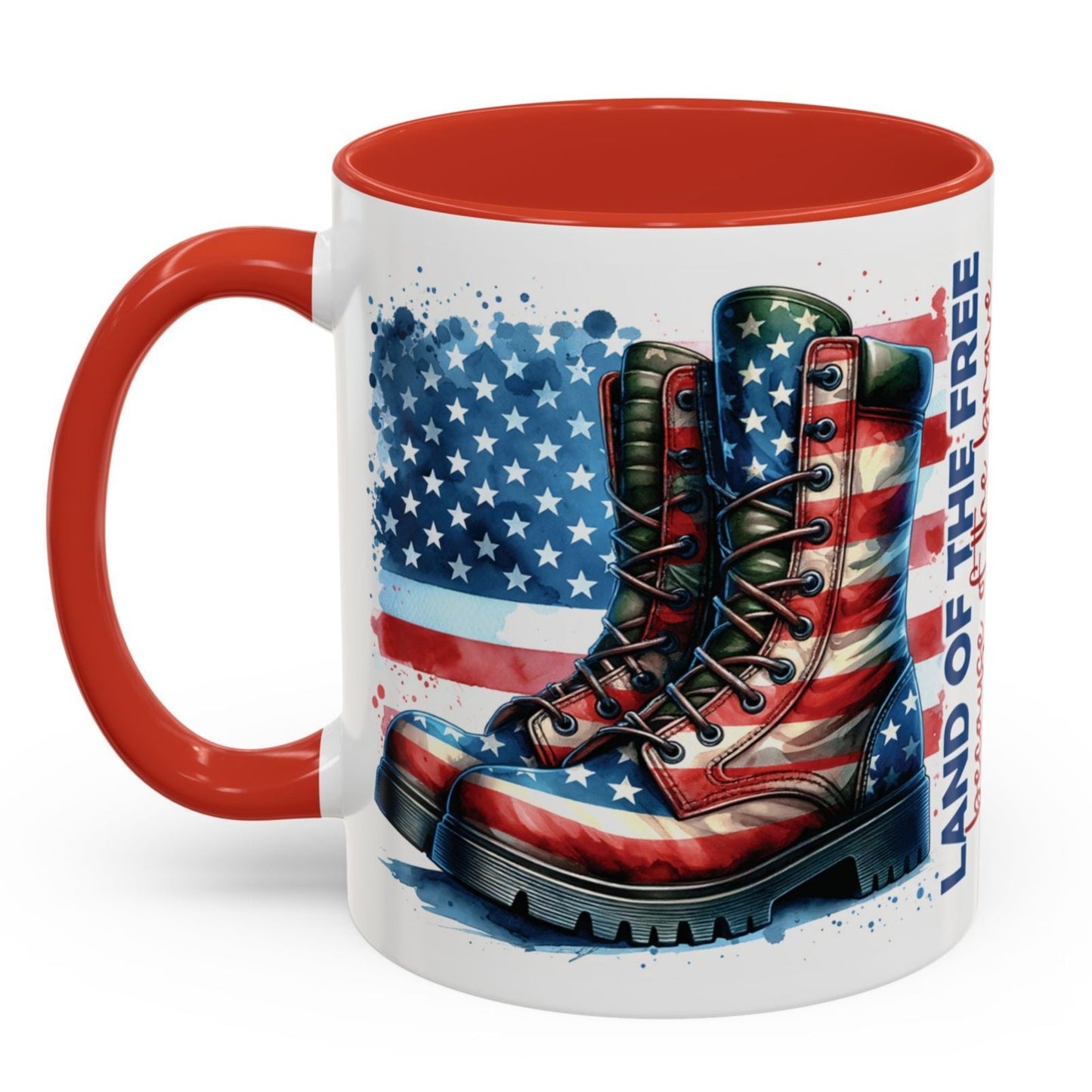 Because of the Braves Veterans Tribute Cup Coffee Mug - Navy, Red