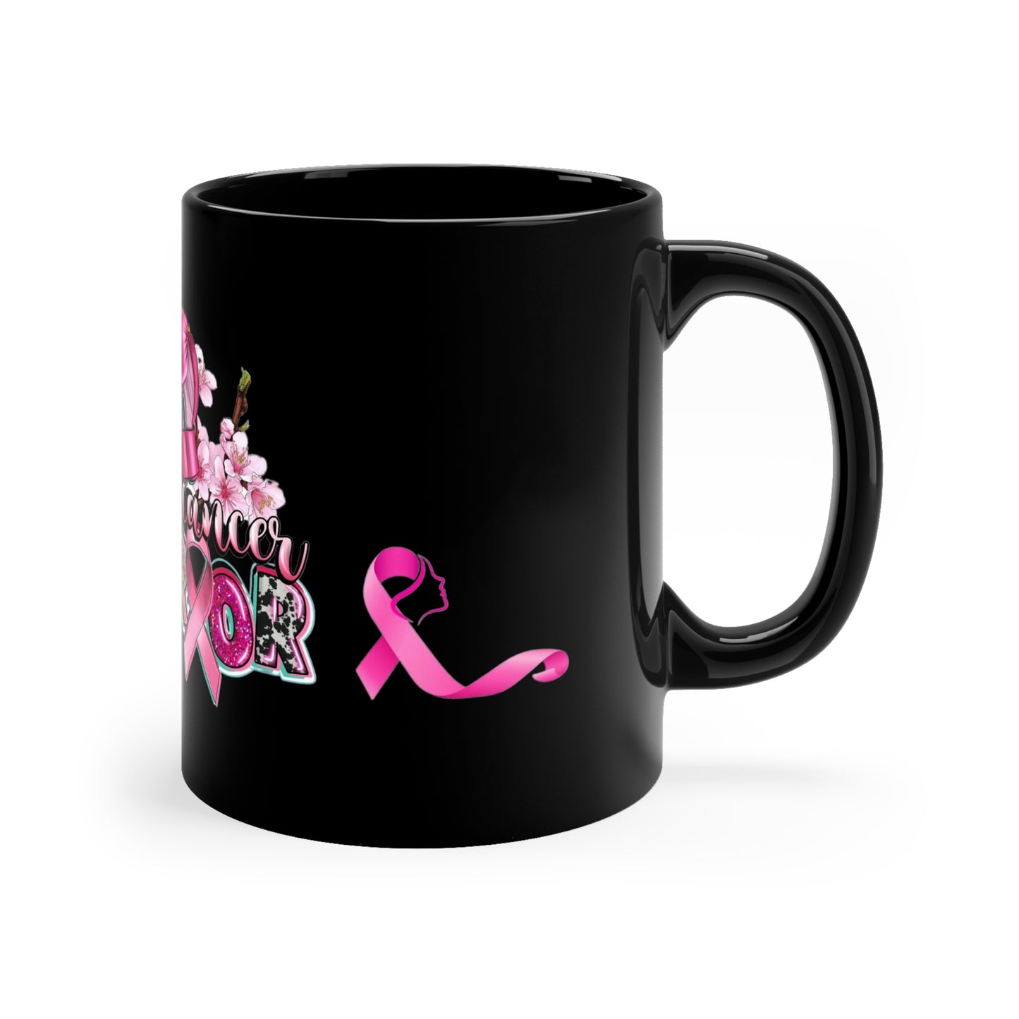 BREAST CANCER WARRIOR Beautiful Black Mug - MUGSCITY - Free Shipping