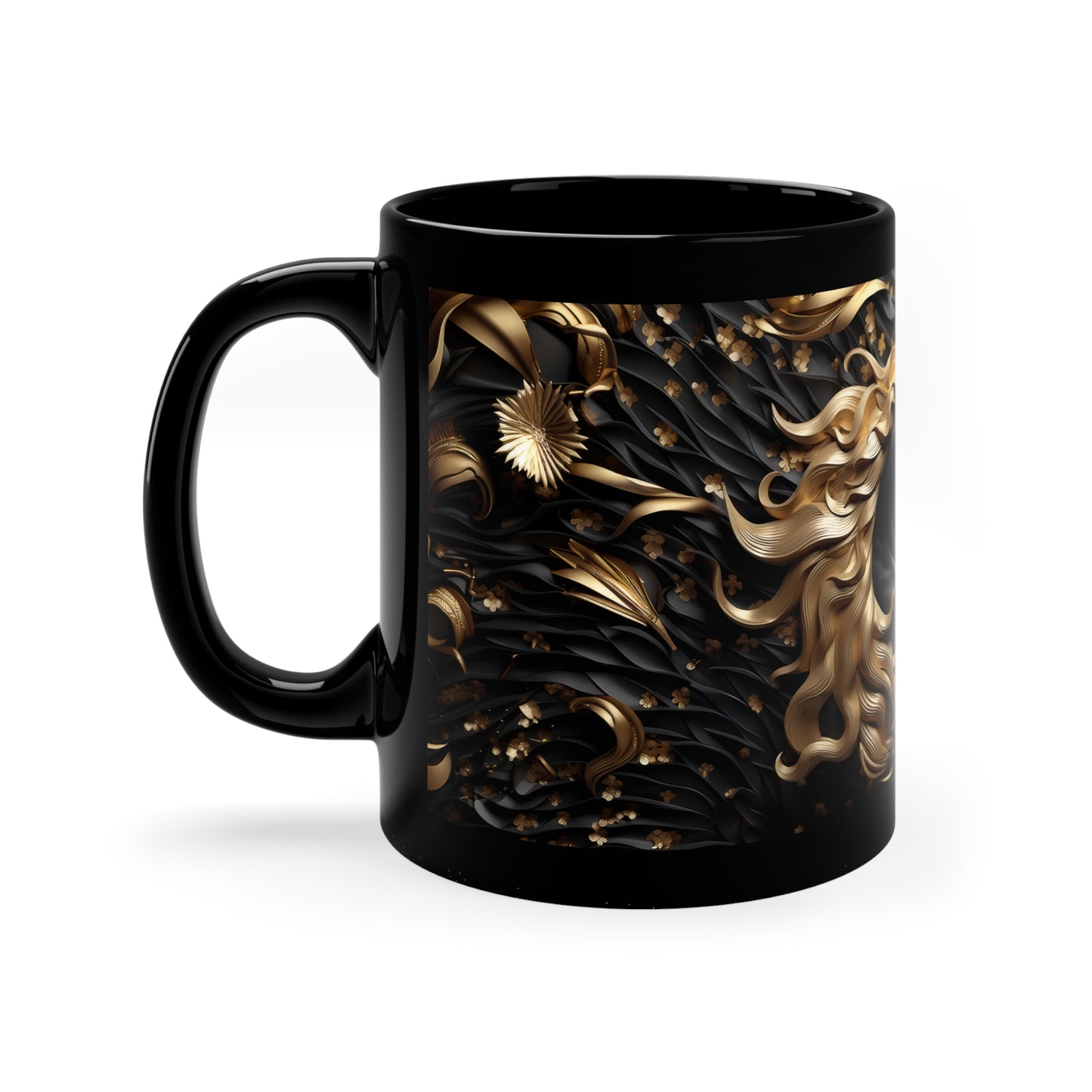 BLACK and GOLD 3D HORSE Mug - Special Edition - Mugscity - Free Shipping