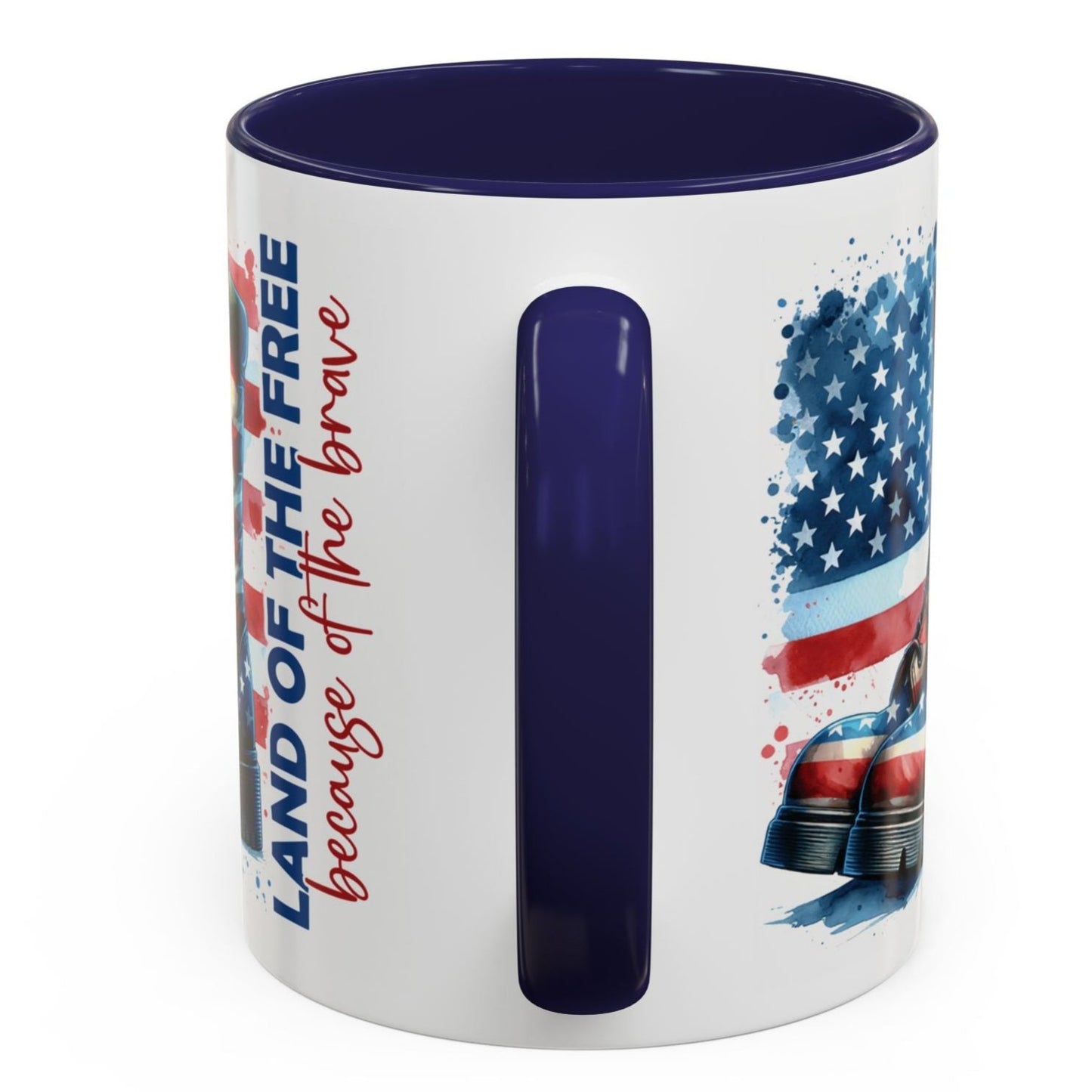 Because of the Braves Veterans Tribute Cup Coffee Mug - Navy, Red