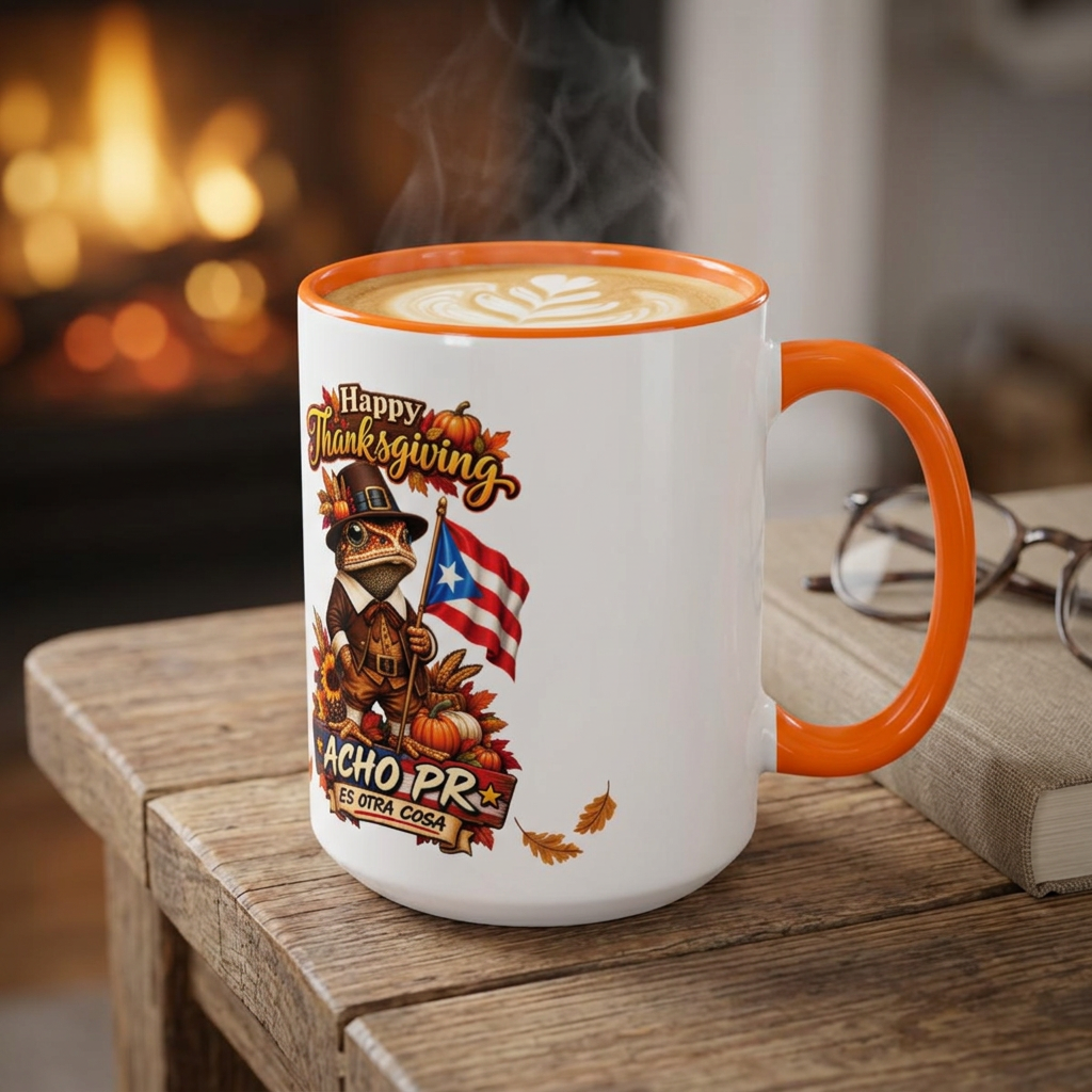 Happy Thanksgiving 11oz. Special Edition Mug | Sapo Concho Acho PR 4everboricua Exclusive Design | Puerto Rico Collection Mugs