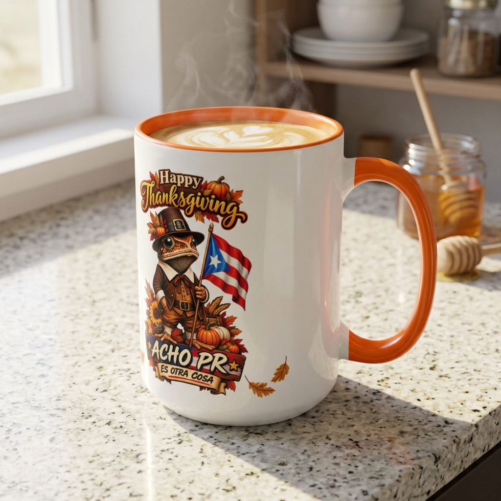 Happy Thanksgiving 15oz. Special Edition Mug | Sapo Concho Acho PR 4everboricua Exclusive Design | Puerto Rico Collection Mugs