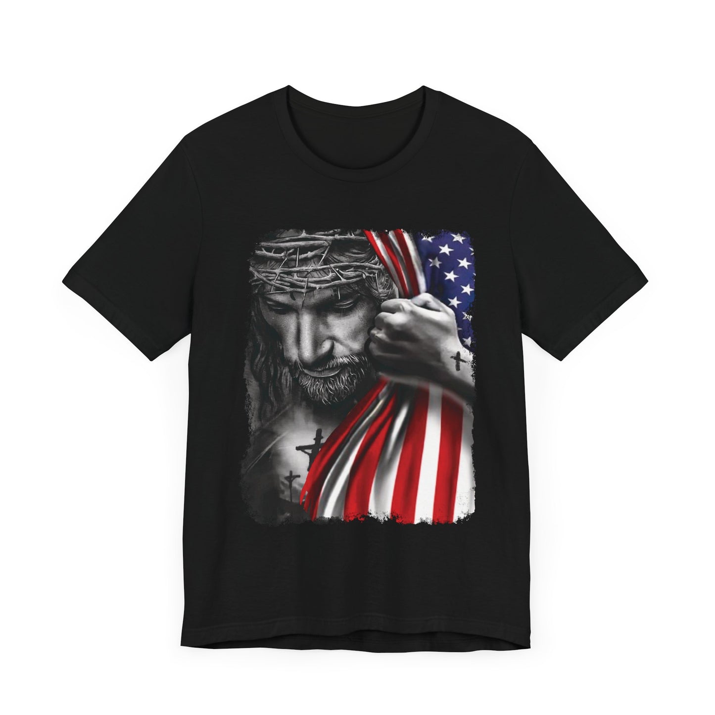 JESUS LOVES AMERICA Unisex Shirt Black Sizes XS to 5XL Shirts T-Shirt TEAM JESUS Free Shipping!