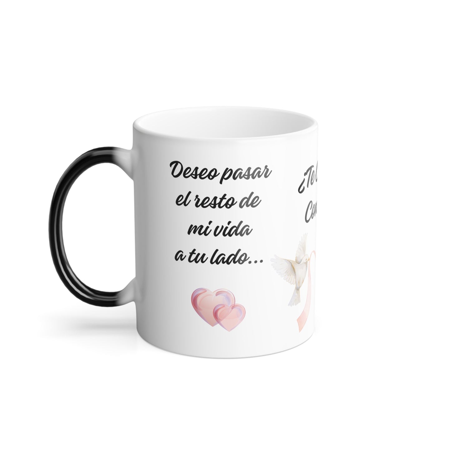 Wedding Proposal Surprise Coffee Mug Spanish Morphing Cup Regalos Propuesta Matrimonial Taza Mágica