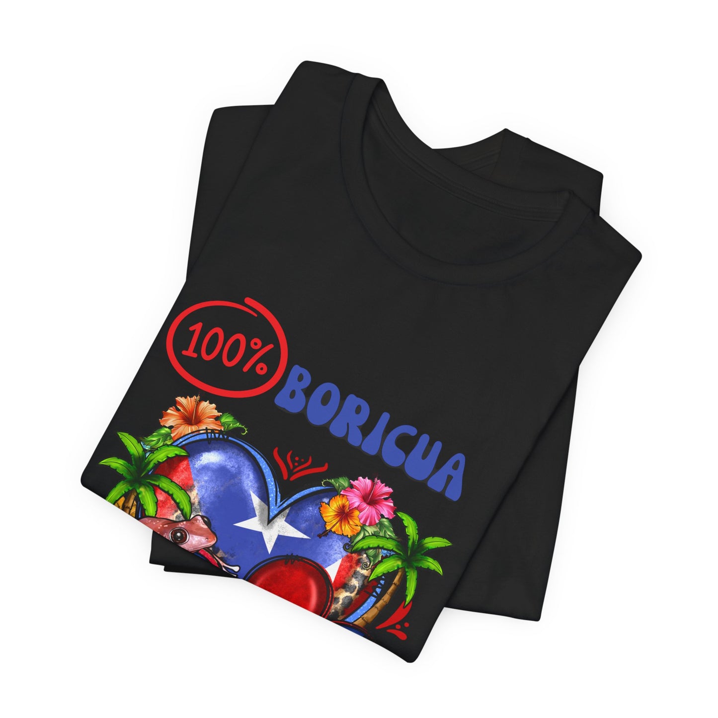 100% BORICUA PUERTO RICO Unisex Shirt Puerto Rican Elements 4everBoricua™️