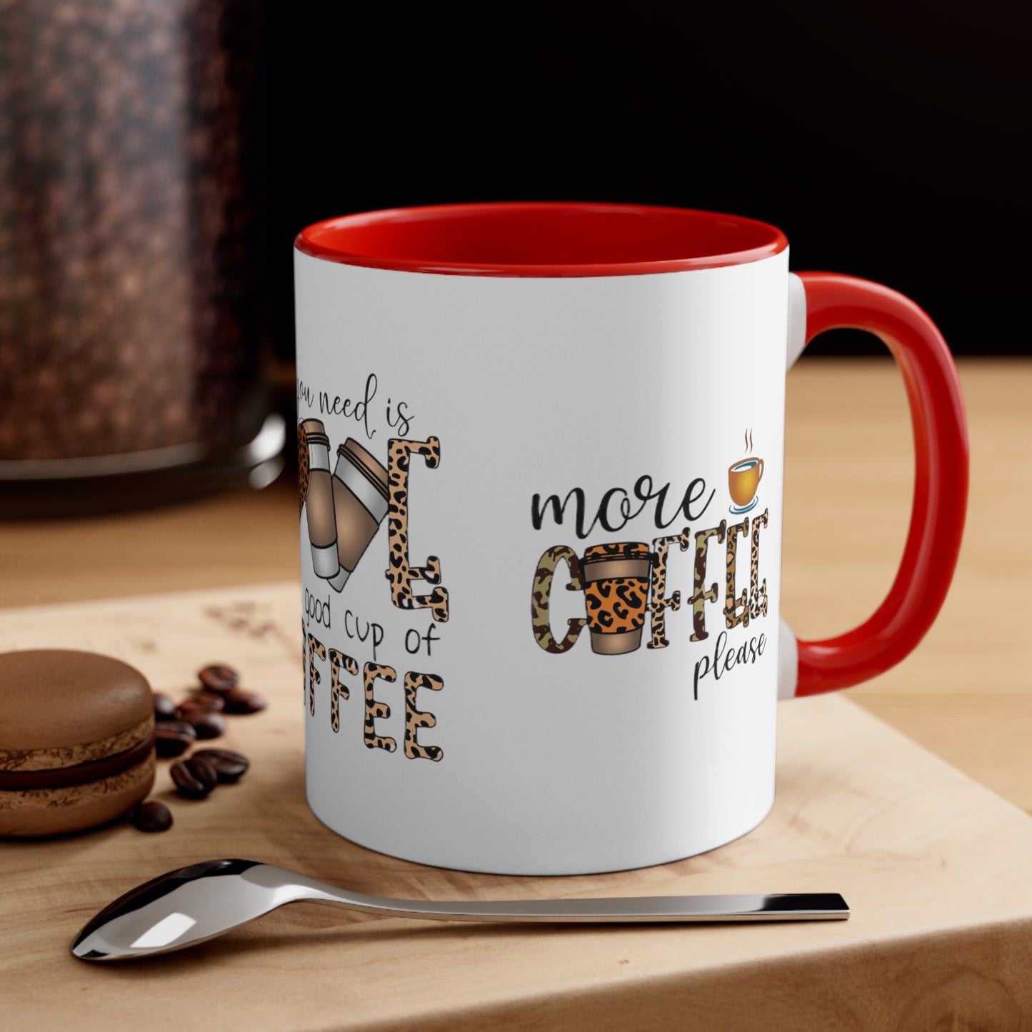 COFFEE LOVERS OFFICIAL Mug - With Color Accents - Black, Red, Pink, Blue, Navy - Mugscity 23 - Free Shipping