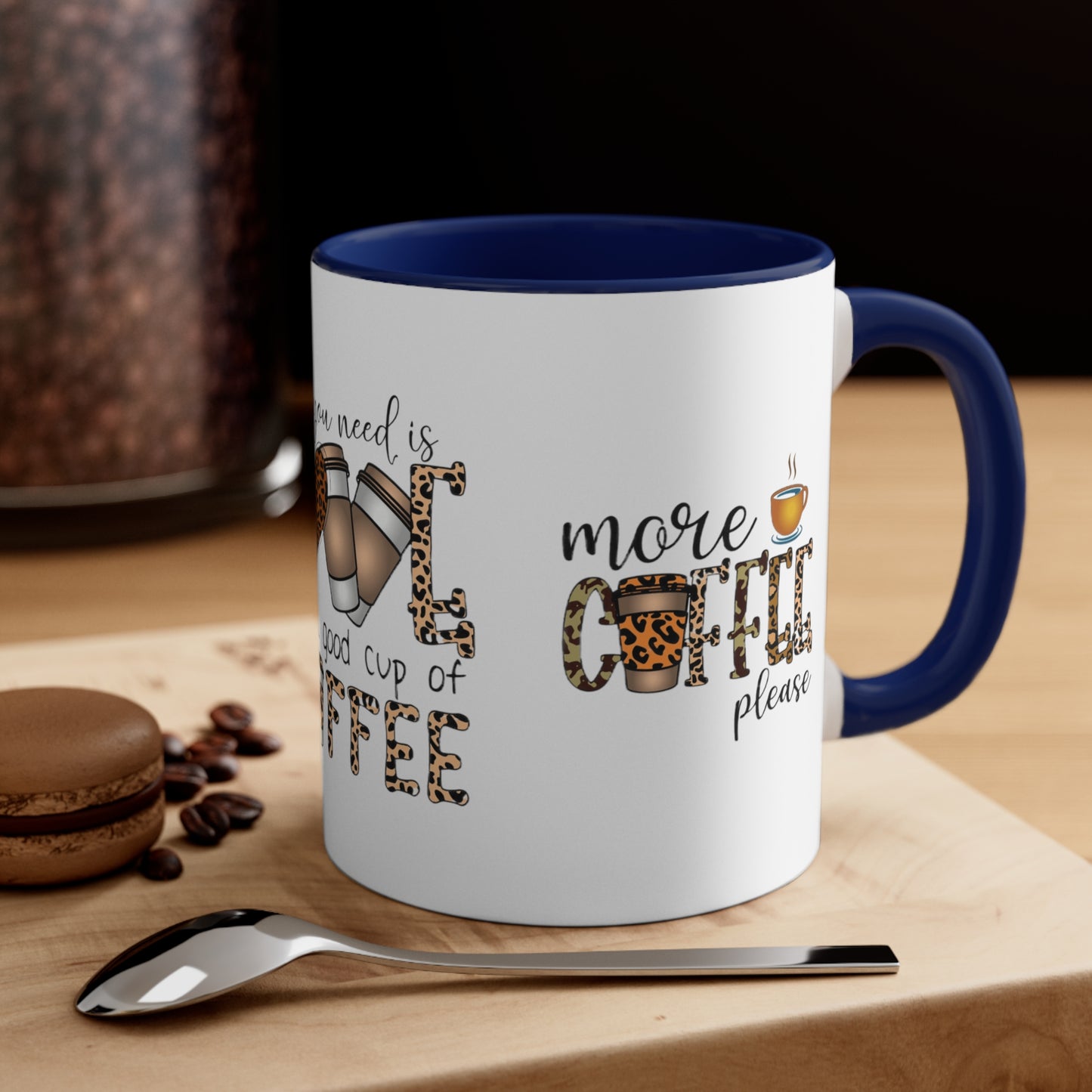 COFFEE LOVERS OFFICIAL Mug - With Color Accents - Black, Red, Pink, Blue, Navy - Mugscity 23 - Free Shipping