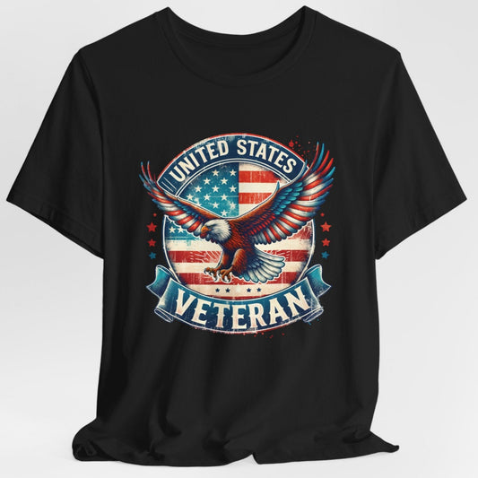 United States Unisex Black Patriotic Veteran Eagle T-Shirt Shirt Tee Free Shipping!