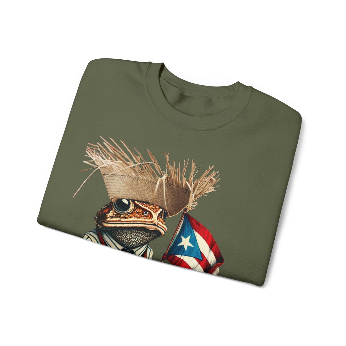 ACHO PR Es OTRA Cosa Puerto Rico Sweatshirt | Boricua Pride Unisex Military Green Crewneck | Sapo Concho 4everBoricua Exclusive Design