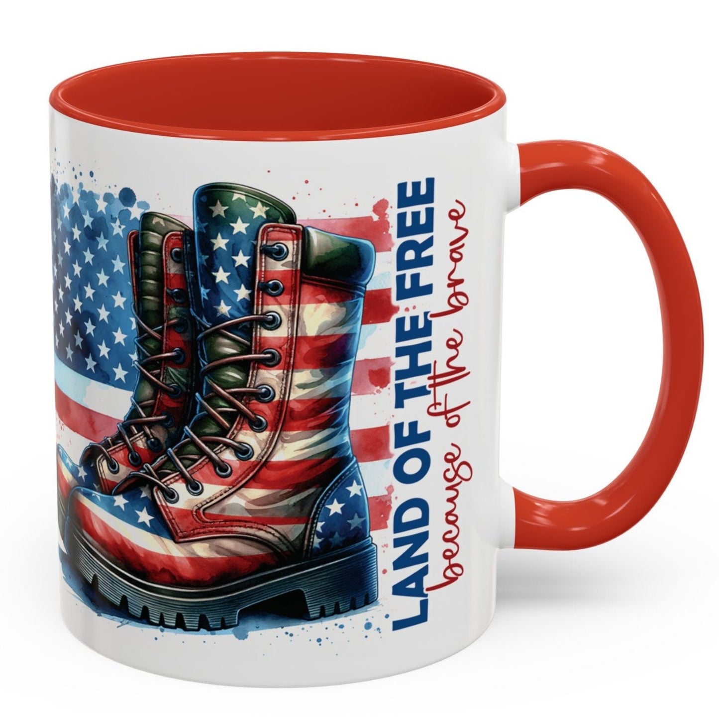 Because of the Braves Veterans Tribute Cup Coffee Mug - Navy, Red