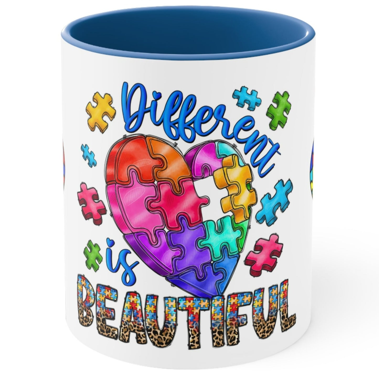 AUTISM MUG - Different is Beautiful - Mugscity - Free Shipping - Red-Blue-Navy-Black-Pink
