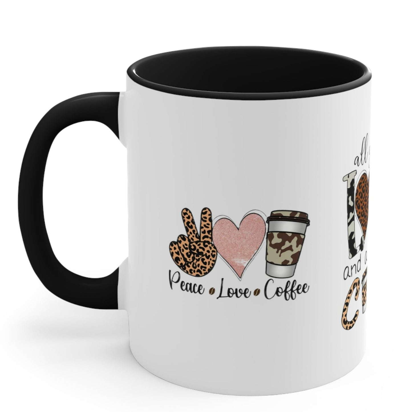 COFFEE LOVERS OFFICIAL Mug - With Color Accents - Black, Red, Pink, Blue, Navy - Mugscity 23 - Free Shipping