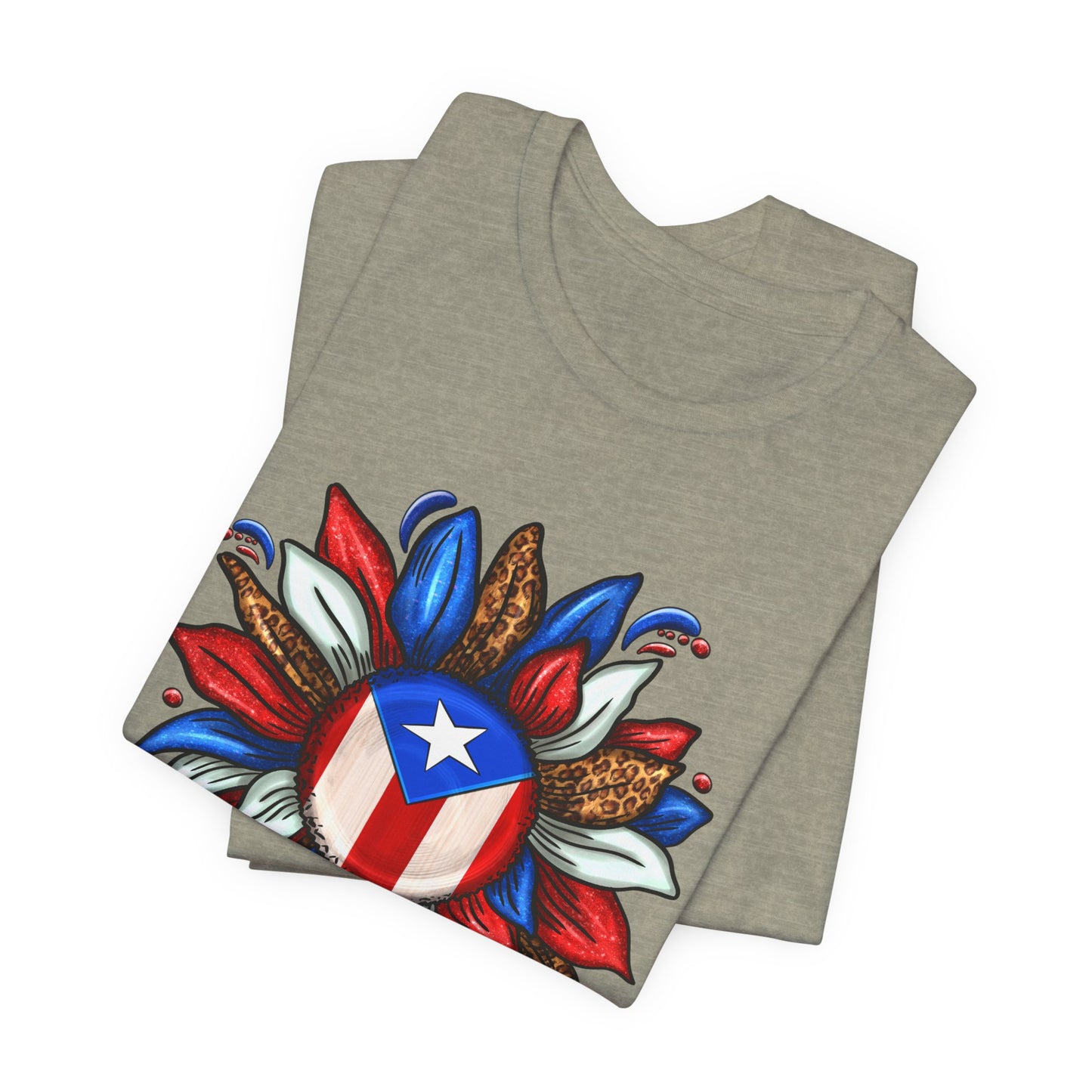 PUERTO RICO BLOOMING FLAG Unisex Boricua Shirt 4everBoricua™️ - Stone Color