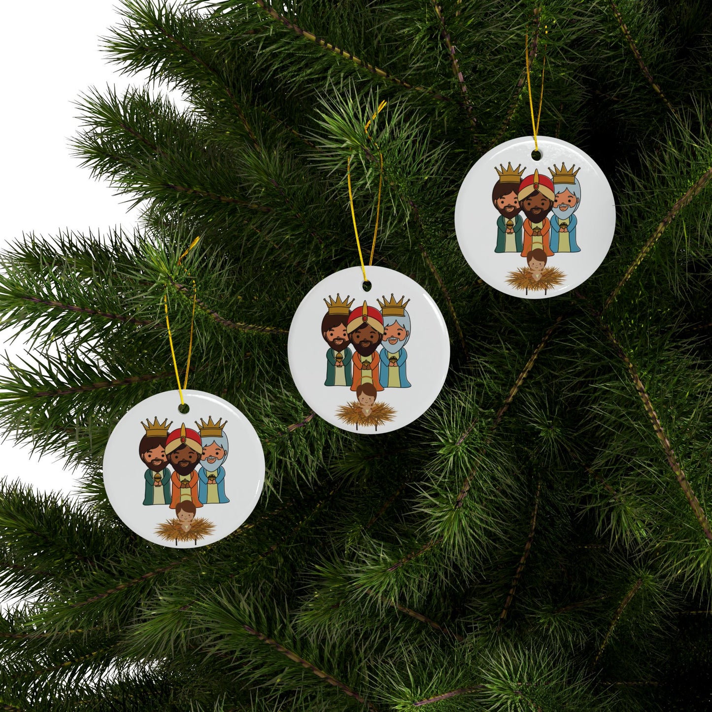 3 Three Kings Ceramic Ornament 2-Side Print Christmas Tree Reyes Magos Buy 5 and save 45%.