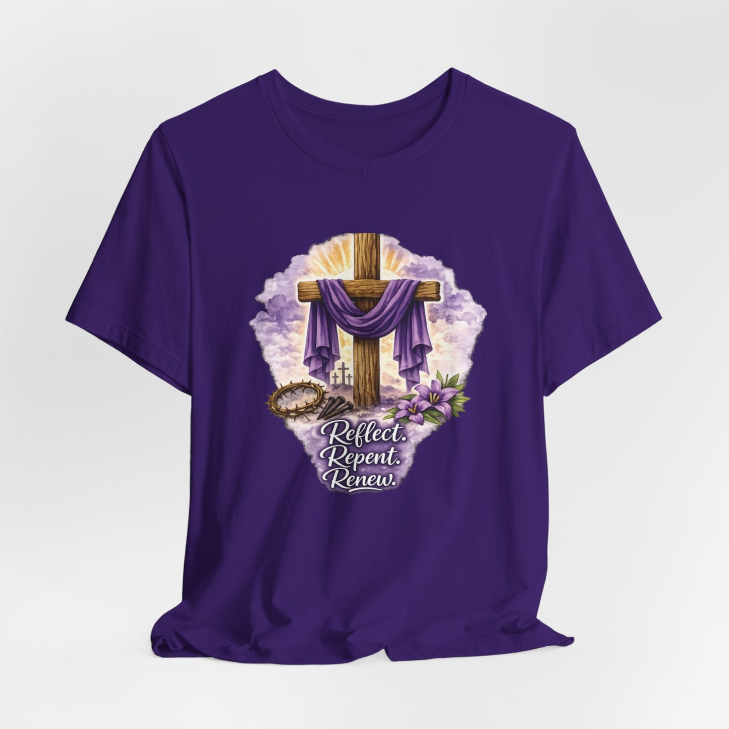 LENT ADVENT SHIRT | Reflect Repent Renew Cross T-Shirt | Easter Christian Faith Lent Advent Shirts