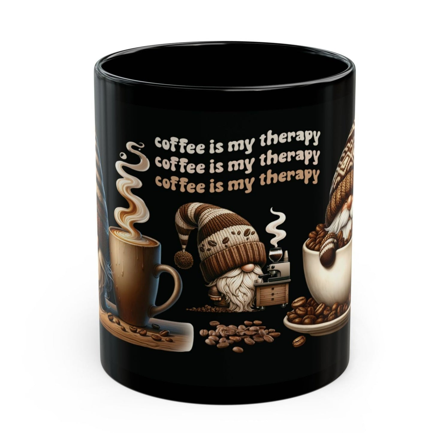 Free Shipping COFFEE IS MY THERAPY Funny Gnomes Cup Coffee Mug Gift for Coffee Lovers