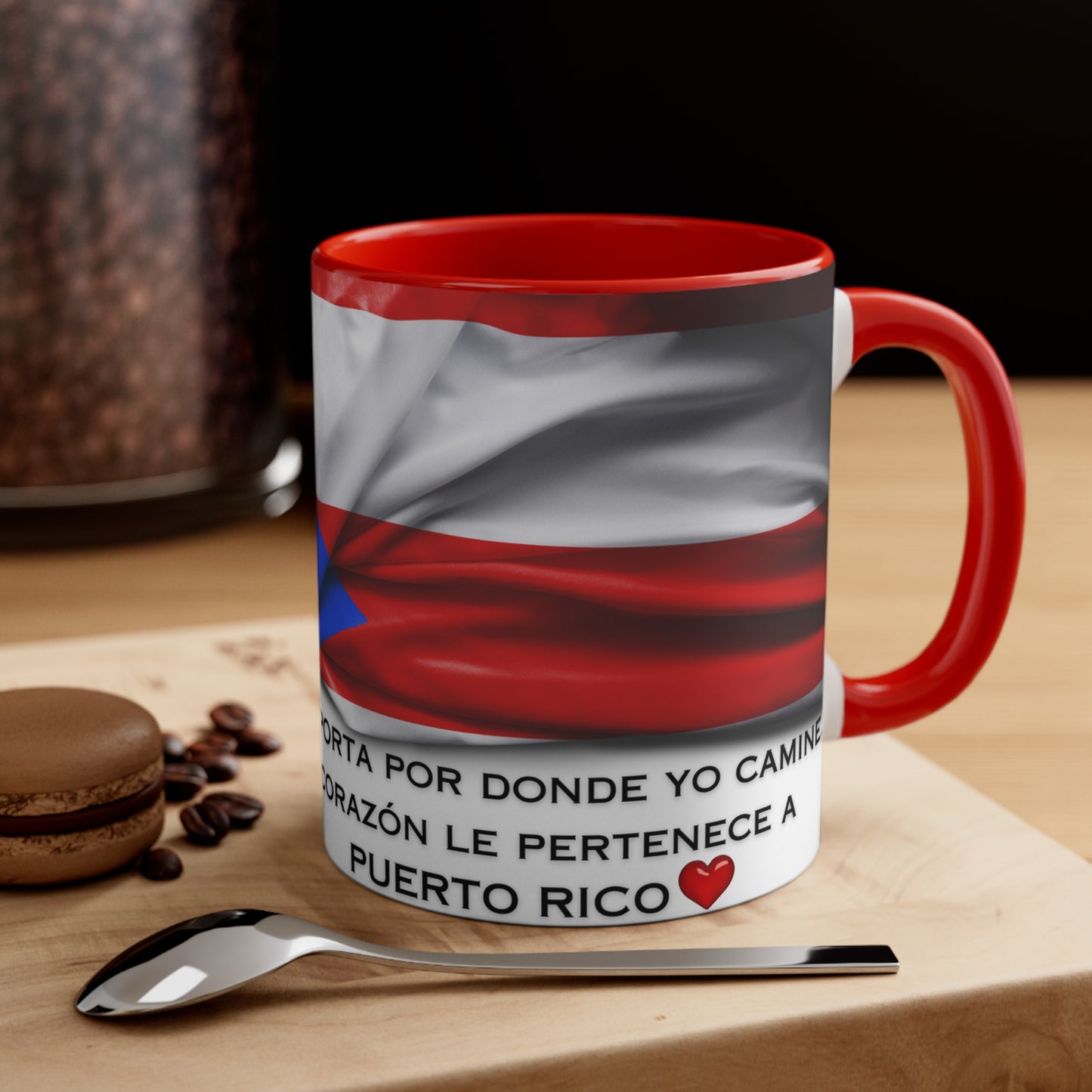 Mi Corazon Pertenece a Puerto Rico - Mugscity - Free Shipping Available with Red, Blue or Black Accents -