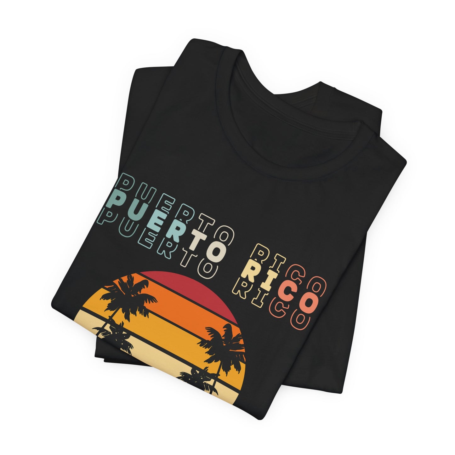 PUERTO RICO BEACH RETRO Unisex Boricua Shirt 4everBoricua™️ - Black