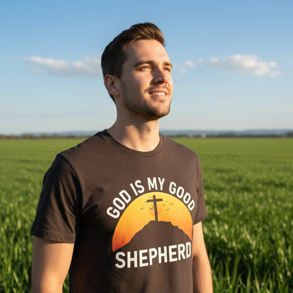 GOD IS MY GOOD SHEPPERD Unisex Team Jesus Shirt | Brown