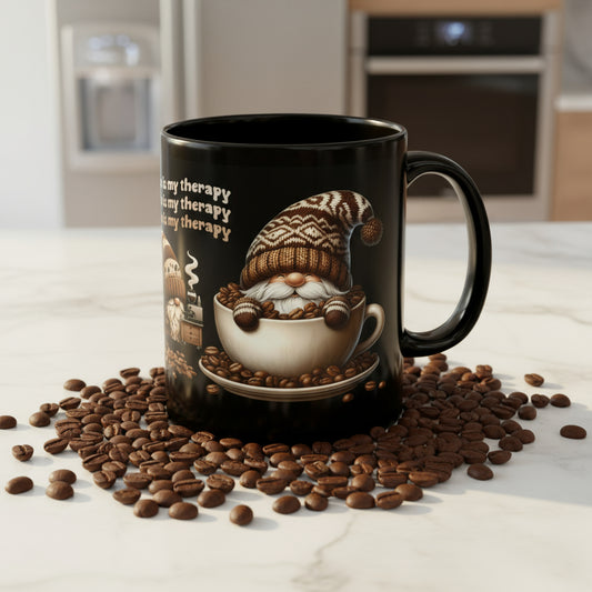 Free Shipping COFFEE IS MY THERAPY Funny Gnomes Cup Coffee Mug Gift for Coffee Lovers