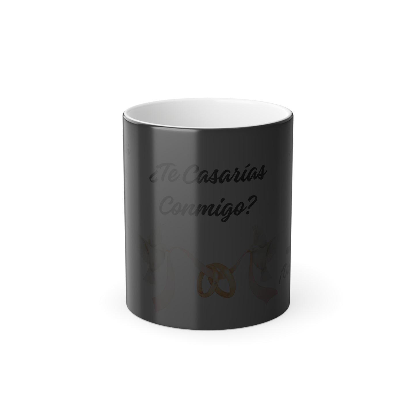 Wedding Proposal Surprise Coffee Mug Spanish Morphing Cup Regalos Propuesta Matrimonial Taza Mágica