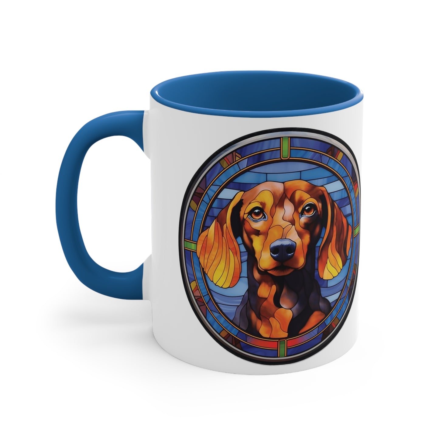 DACHSHUND MUG - Dog Breeds Mugs - Red,Blue, Navy and Black Accents - MUGSCITY - Free Shipping