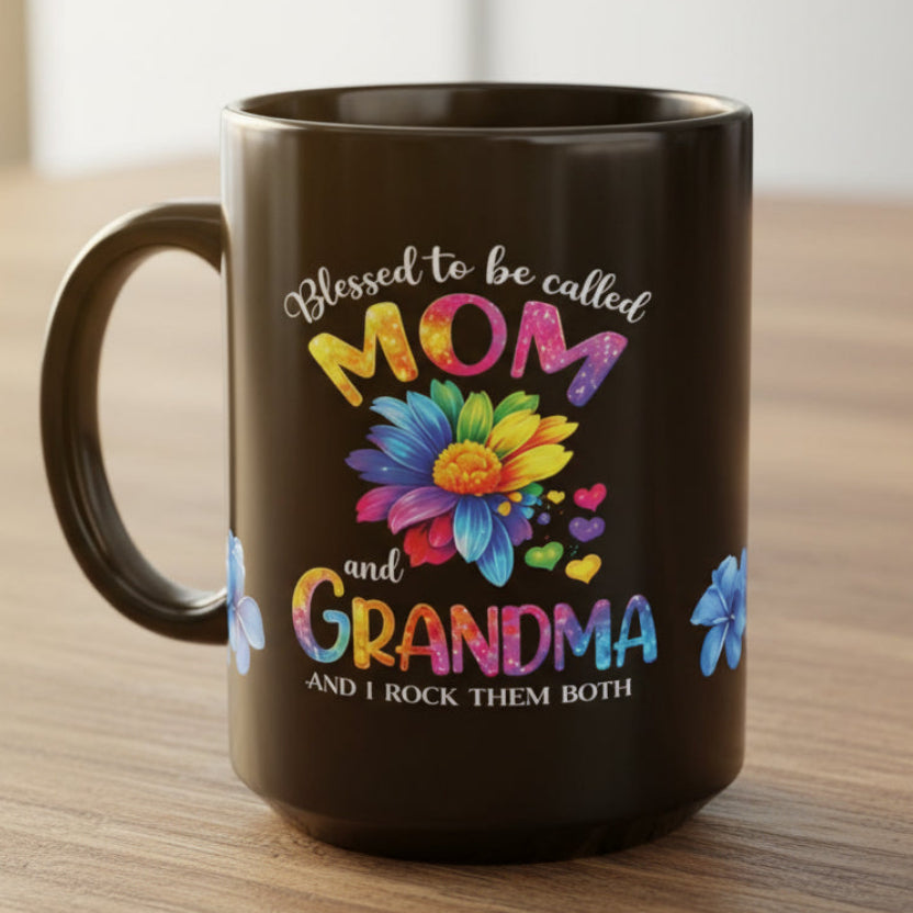 Blessed to Be Called Mom and Grandma mug | Gifts for Mothers and Grandmothers Ceramic Coffee Mug | Mother's Day Gifts Mugs