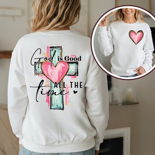 God is Good Heart Unisex Sweatshirt sizes XS to 5xl Free Shipping