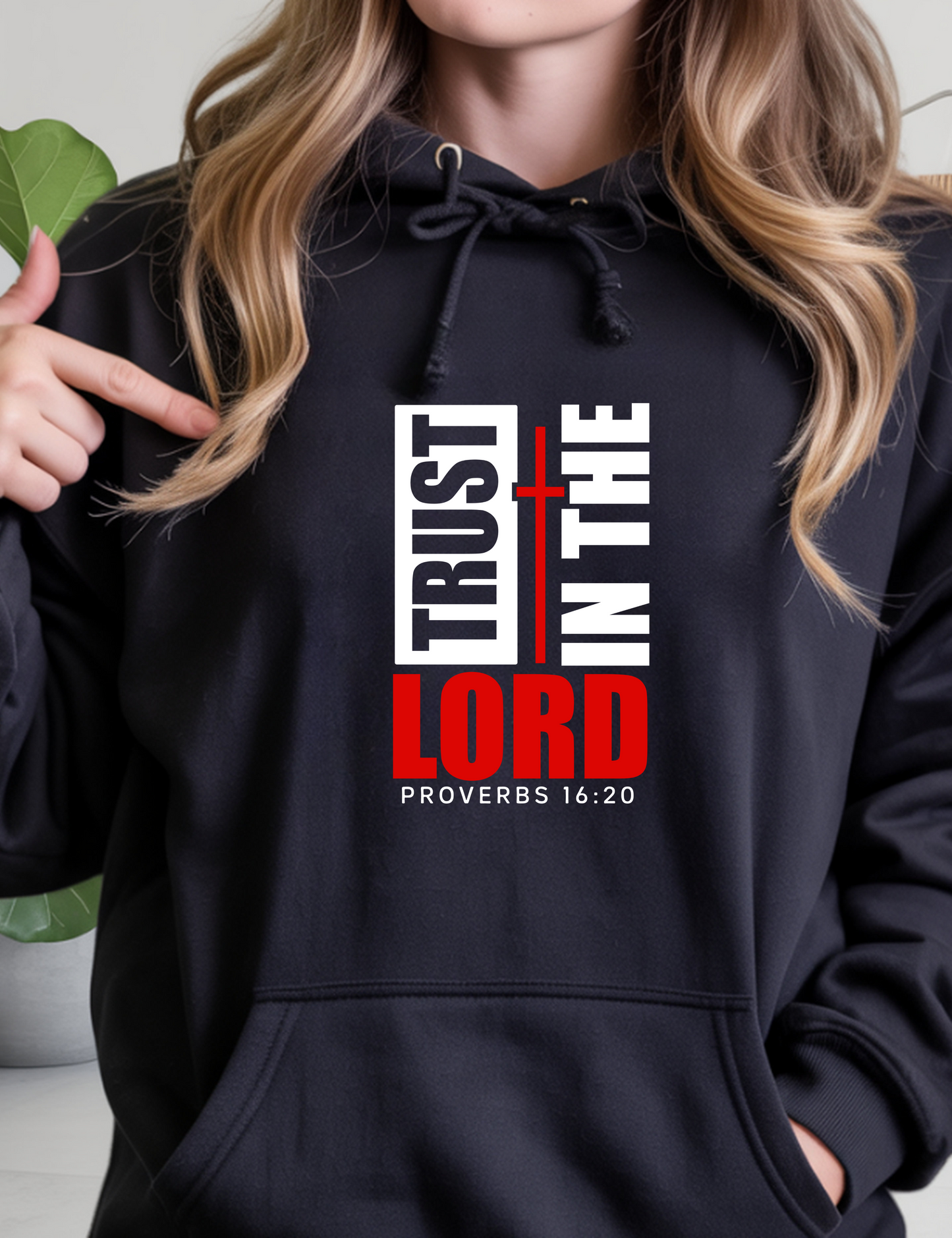 Christian Hoodie Trust in the Lord - Faith Unisex Hoodie. Black. Free Shipping.
