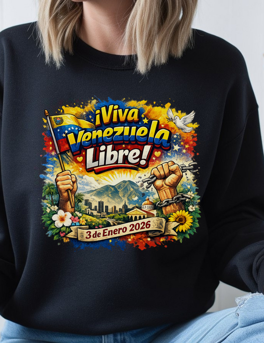 Viva Venezuela Libre Unisex Crewneck Sweatshirt | MUGSCITY23