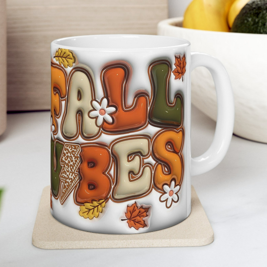 FALL VIBES 3D CERAMIC MUG - MUGSCITY - Free Shipping